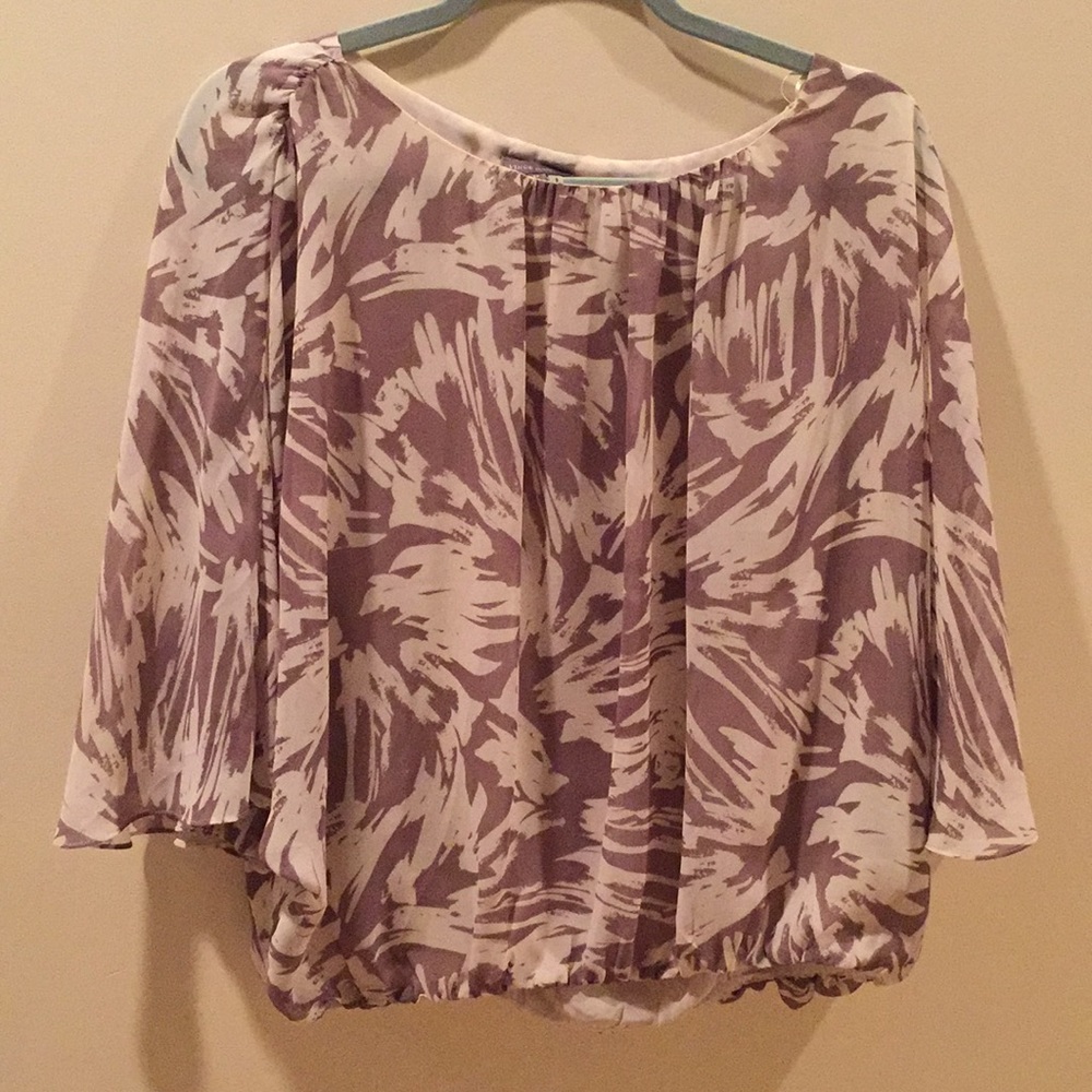 Gray and white blouse